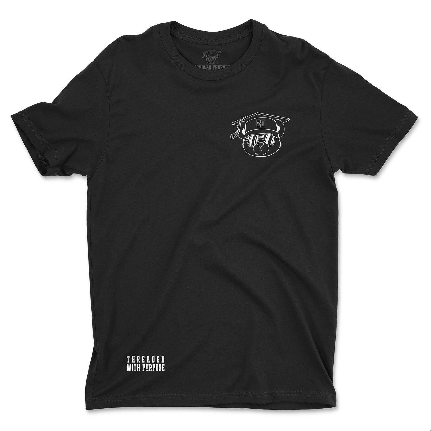 Adult Bear Head Tee - Black/White